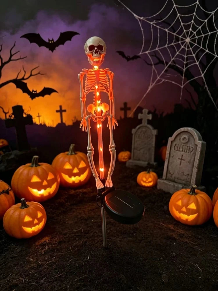 GlowBones™ Yard Stake ☠️🌞 – Solar-Powered Spooky Glow