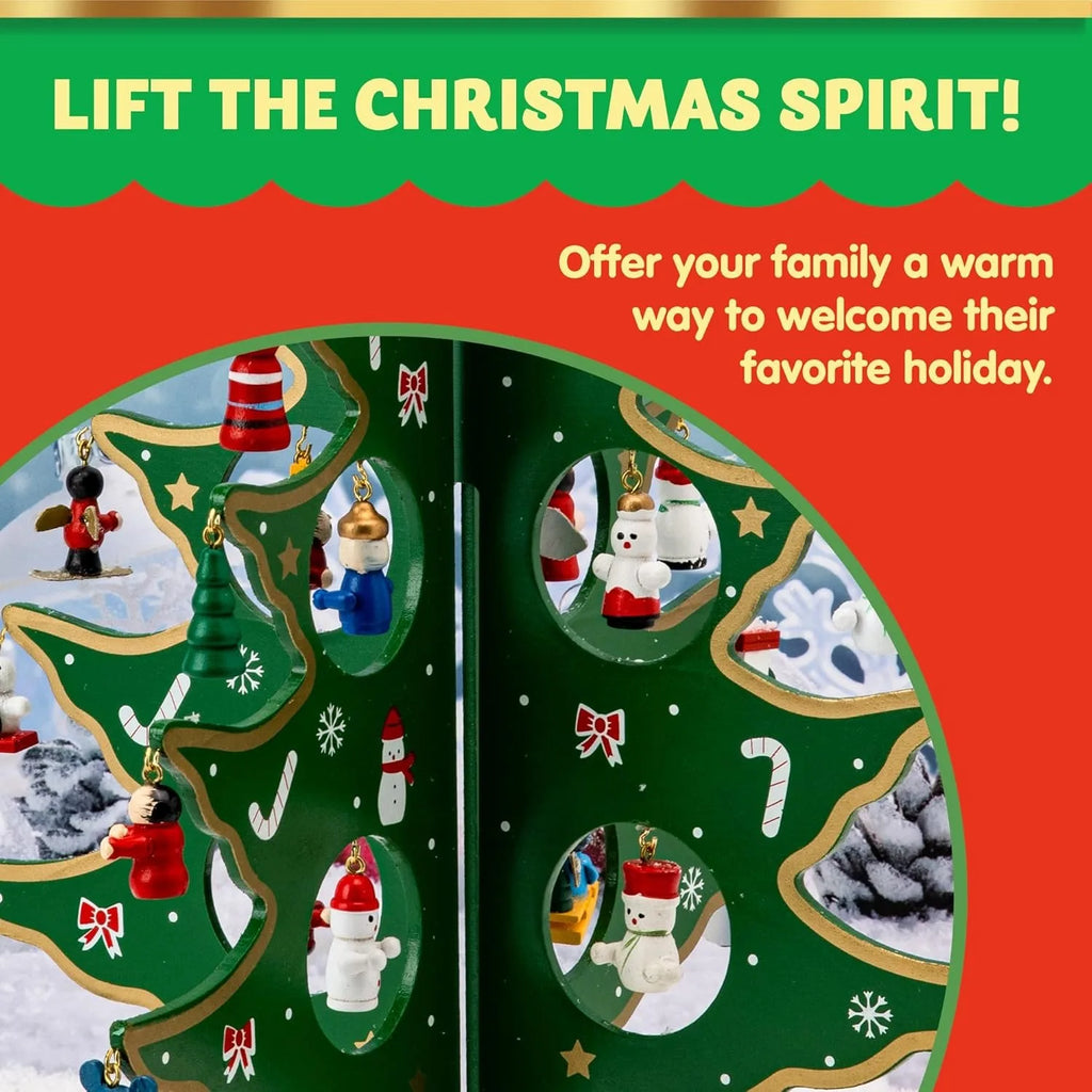 AdventJoy™ Wooden Tree 🎄✨ — 24 Days of Christmas Magic