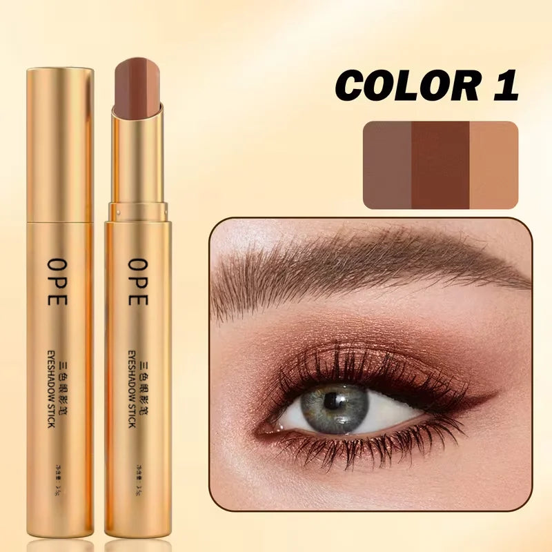 TriGlow™ Eyeshadow Stick ✨👁️ — 3 Colors, One Easy Swipe