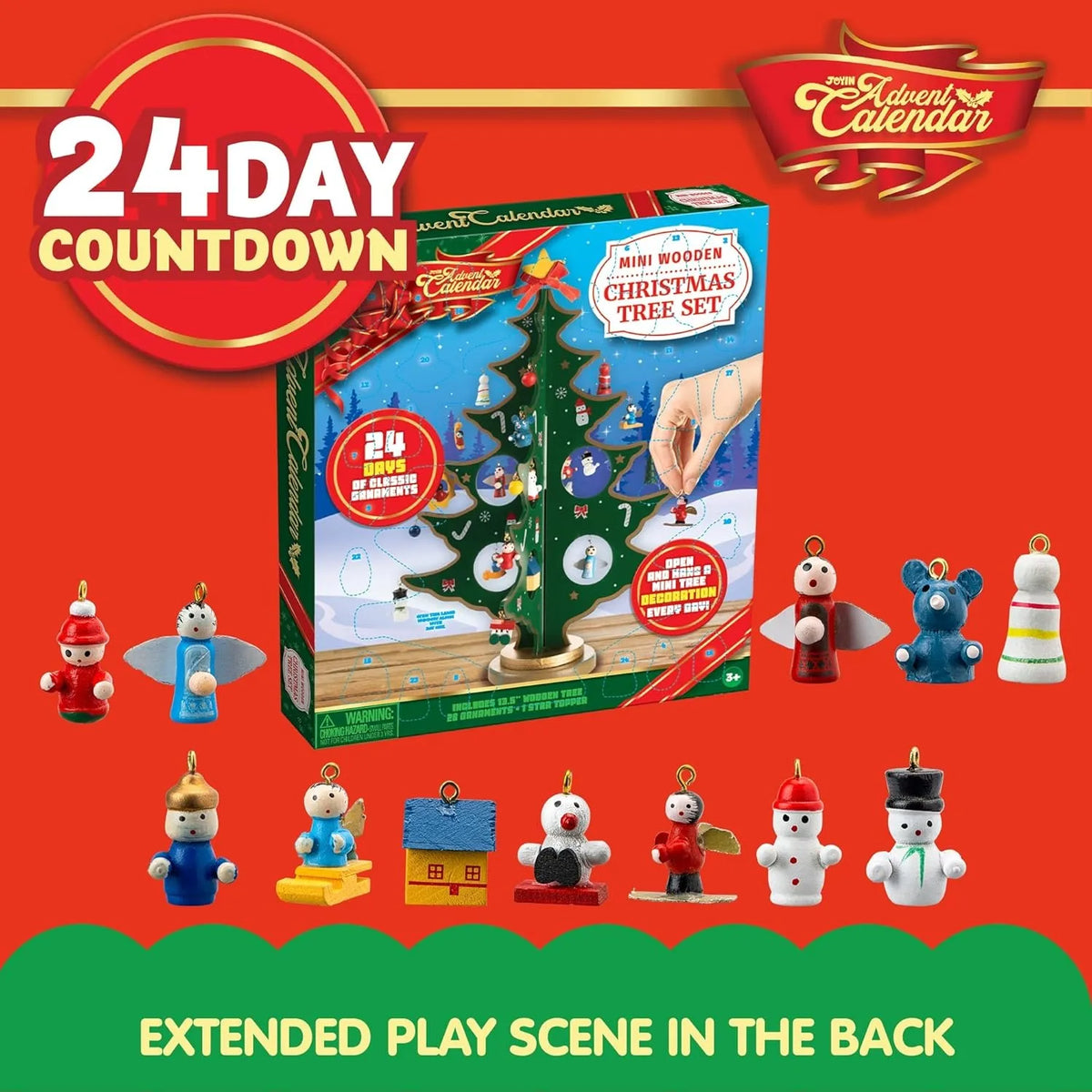 AdventJoy™ Wooden Tree 🎄✨ — 24 Days of Christmas Magic