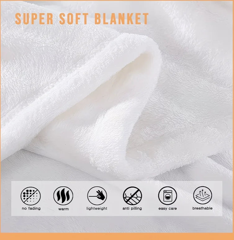 1pc Teddy Bear Floral Egg Pastel Print Flannel Blanket Soft and Comfortable, All-Season Blanket, Suitable for Travel Blankets